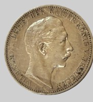 Auktion 374 / Los 6031 <br>3 Mark 1909, Preussen, Wilhelm  II, Silber 16,68 gr