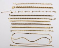Auktion 374<br>Konvolut div. Modeschmuck-Halsketten, goldfarben
