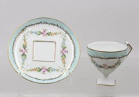 Auktion 374<br>Mokkatasse mit U.T., Giraud Limoges France, ca. H-6cm