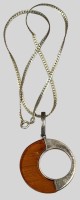 Auktion 374<br>Silberkette-925- mit gr. Anh&auml;nger, L-40cm und H-5 cm, 11,09 gr