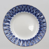 Auktion 374<br>Teller, Lomonossov, blauer Rand, ca. D-18cm