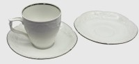 Auktion 374<br>Kaffeetasse mit U.T. "Rosenthal" Sanssouci Wei&szlig; mit  Silberrand