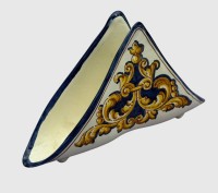 Auktion 374<br>Talavera Majolika Serviettenhalter, signiert, H-12,5 cm, B-21 cm