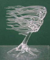 Auktion 374 / Los 10034 <br>filigrane Skulptur &bdquo;Windswept Tree&ldquo;, wohl Frabelglas, ca. H-18cm