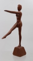 Auktion 374<br>Holzfigur, T&auml;nzerin, Monogrammiert "FK", ca. H-20cm