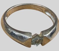 Auktion 374<br>Silber-925- Spannring mit klaren Stein, RG 51, 1,9 gr