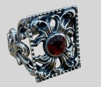 Auktion 374<br>Silberring-925- mit Granat , RG 55, 8 gr