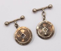 Auktion 374 / Los 1349 <br>antike chinesischen Manschettenkn&ouml;pfe, 925er Silber, 8,6gr.