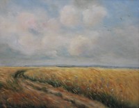 Auktion 374<br>Fedor SZERBAKOW (1911-2009), Kornfeld, &Ouml;l/Hartfaser, gerahmt, RG 49 x 59cm