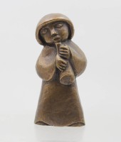 Auktion 374<br>Vintage-Bronzefigur eines Musikanten, wohl Limpke, ca. H-15cm