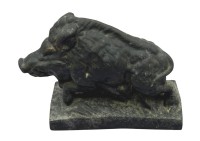 Auktion 374<br>Wildschwein aus Stein?, schwarz , H-13 cm, L-19 cm