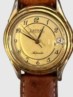 Auktion 374<br>Cathay HAU automatik, 25 Jewels, Swiss made, Werk l&auml;uft, Lederband