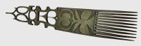 Auktion 374<br>geschnitzter afrikan. Kamm aus Tropenholz, L-43, B-7 cm