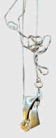 Auktion 374<br>Silberkette-925- mit Anh&auml;nger, klarer Stein , L-46 cm, 4,44 gr.