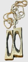 Auktion 374<br>Silberkette-925- mit gr. Anh&auml;nger,div. Punzen, Karl Laine,Finland, Modernist, Kette  L-50 cm, Anh&auml;nger H-5,5 cm, B-2,5 cm, 17,14 gr