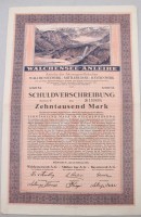 Auktion 374<br>Aktie, Walchenseewerk A.G., Mittlere Isar A.G., Bayernwerk A.G., 10.000 Mark (Reichsw&auml;hrung, Buchstabe E, Nummer 159604), 1923