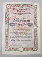 Auktion 374<br>4&frac12;%ige Teilschuldverschreibung &uuml;ber 500 Mark der &bdquo;Siemens&ldquo; Elektrische Betriebe Aktiengesellschaft, 1912, gelocht