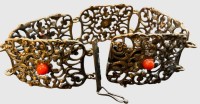 Auktion 374<br>filigranes Silberarmband mit Koralle, gepr&uuml;ft, Schliesse fehlt etwas, L-19 cm, 29 gr