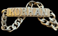 Auktion 374<br>Silber-900- Identit&auml;tsarmband "Korhan" beschriftet, L-19 cm, 19 gr