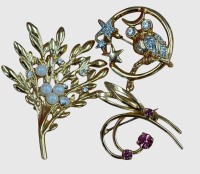Auktion 374<br>3x Double-Schmuck,Nadeln mit  div. Steine