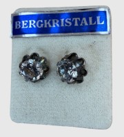 Auktion 374<br>Paar Ohrstecker, Silber-800- mit Bergkristall, Neuware aus Gesch&auml;ftsaufl&ouml;sung