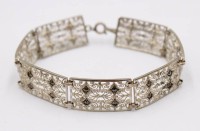 Auktion 374<br>filigranes Silber-Armband mit Markasitenbesatz, 11,4gr., L-16cm