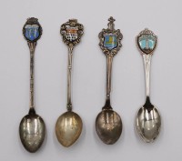 Auktion 374<br>4x div. Andenken-L&ouml;ffel, Silber, 30,9gr., ca. L-10cm
