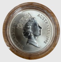 Auktion 374<br>Australien Kangaroo 1 oz Silberm&uuml;nze 1993,  boxed