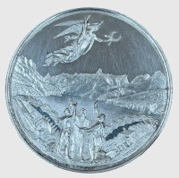 Auktion 374<br>SCHWEIZ: Zinn-Medaille, versilbert 1891, Schnyder. 600 JAHRE EIDGENOSSENSCHAFT SCHWEIZ., D-5 cm, 44 gr, SS