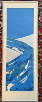 Auktion 374<br>unleserl. signierte Lithografie, ger/Glas, RG 71x26 cm, Nr. 65/96