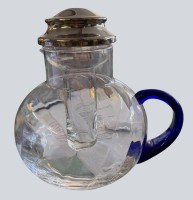 Auktion 374<br>gr. Kristall Saftkrug mit massiven Silberdeckel-925-, (dieser 50 gr.), H-25 cm