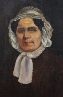 Auktion 375<br>Ph. Geoffrey, Damenportrait, datiert 1883, &Ouml;l/Leinwand, restau. bed&uuml;rftig, ungerahmt, 61 x 48cm