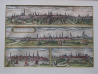 Auktion 375<br>Kupferstich aus dem ber&uuml;hmten St&auml;dteatlas Civitates Orbis Terrarum von Georg Braun und Frans Hogenberg, der erstmals 1572 ver&ouml;ffentlicht wurde, ger./Glas, RG 44 x 60,5cm