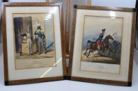 Auktion 375<br>2x Lithographien, Milit&auml;rdarstellungen, Preussen, je alt gerahmt/Glas, RG 43 x 33cm