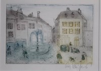 Auktion 375<br>Kurt M&Uuml;HLENHAUPT (1921-2006) ,  Marktplatz, Radierung, gerahmt/Glas, RG 46 x 58cm