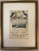 Auktion 375<br>patriotische Postkarte mit Ansicht von Holzminden, 1903, ger/Glas, RG 23x18 cm