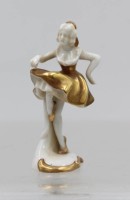 Auktion 375 / Los 8039 <br>kl. T&auml;nzerin, wohl Dresden, &auml;lter, Goldzier, ca. H-7cm