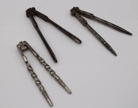 Auktion 375<br>3x antike, Metall-Nussknacker, ca. L-14cm