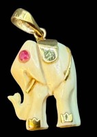 Auktion 375<br>kl. Bein-Herz mit Goldmontur-585-, 2x1 cm, 0,72 gr