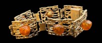 Auktion 375<br>massives Silberarmband-835- mit Bernsteinen, Fischland Schmuck, L-ca. 19 cm, B-2 cm, 32,11 gr