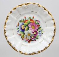 Auktion 375<br>Zierteller, 19. Jhd., KPM Krister, Blumenbemalung, ca. D-18cm