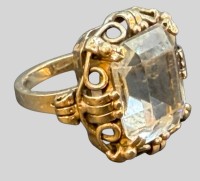 Auktion 375 / Los 1012 <br>Silberring-835- mit klaren Stein, facettiert, RG 51, 6,63 gr.