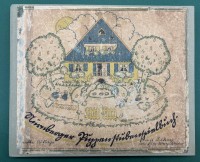 Auktion 375<br>N&uuml;rnberger Puppenstubenspielbuch. Aufstellbuch um ca. 1922, 7 Doppelseiten in Hartpappe mit Einsteckschlitzen. Mit Steck-Figuren und Gegenst&auml;nde (teilweise besch&auml;digt) eine T&uuml;r fehlt wohl, Karton.. Einband etwas berieben und bestossen sowie etwas fleckig, innen guter Zustand, 34,0 x 28,7 cm,