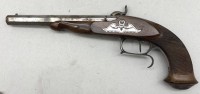 Auktion 375<br>PEDERSOLI Vorderlader-Perkussionspistole LE PAGE TARGET, Kaliber .36,  etwas ungepflegter Lauf