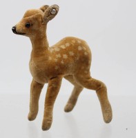 Auktion 375<br>Steiff-Rehkitz, nur Knopf, &auml;lter, Halsnaht offen, H-12cm
