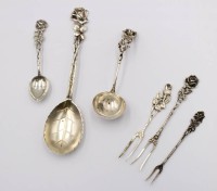 Auktion 375<br>kl. Konvolut Rosenmuster, Silber, zus. 65,9gr., ca. L-15,5cm