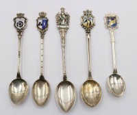 Auktion 375<br>5x div. Andenkenl&ouml;ffel, Silber, 40,9gr., ca. L-10cm