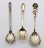 Auktion 375 / Los 11027 <br>3x div. Silber-L&ouml;ffel, 39,8gr., L-11,5cm