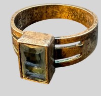 Auktion 375<br>alter M&auml;dchenring, S-800- mit blauen Stein, RG ca. 47