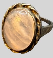 Auktion 375<br>Silberring mit Rosenquartz-800-, RG 59, 6,97